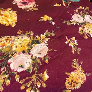 Daytrip floral pink tank top yellow and maroon